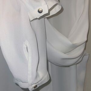 APT. 9 Women's White Long Sleeve Blouse Bow Collar